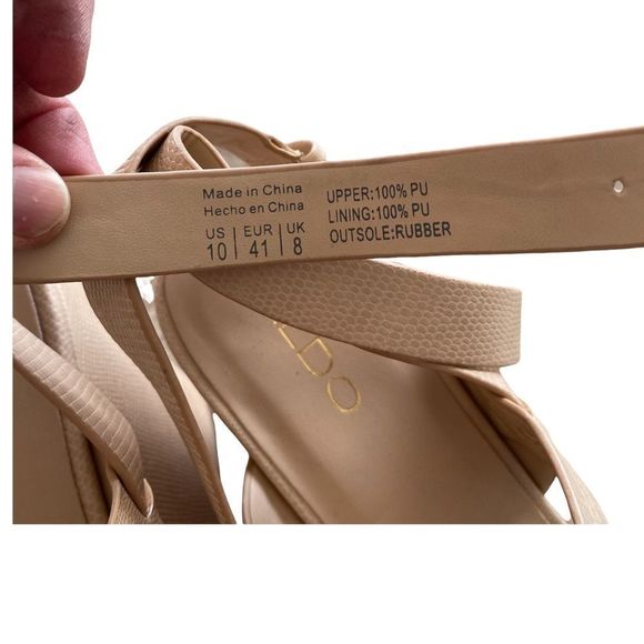 Aldo women’s cream wedge heeled sandals size 10 - Picture 3 of 5